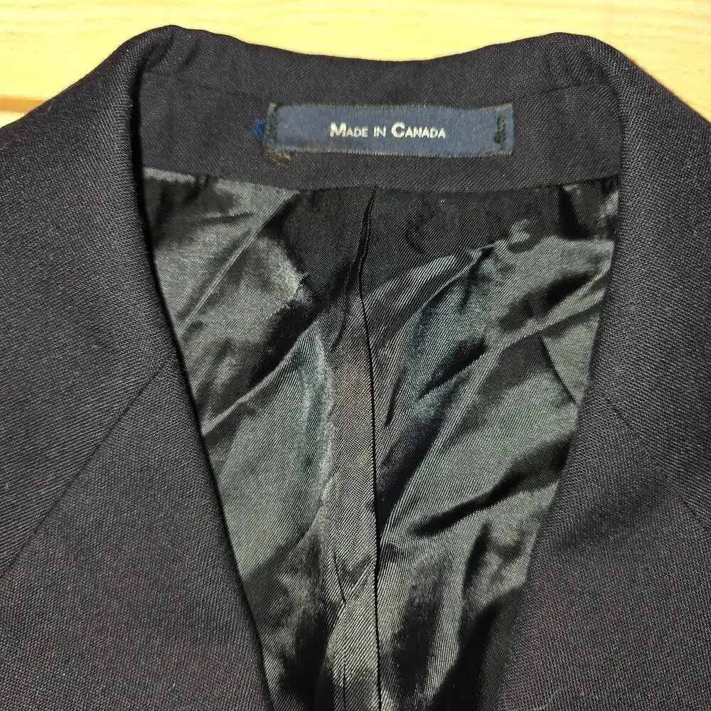 Chaps Ralph Lauren Blazer Mens 44R Navy Wool Gold Crest Buttons Classic Jacket